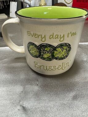 Every Day I'm Brusselin Ceramic Mug - Green Interior